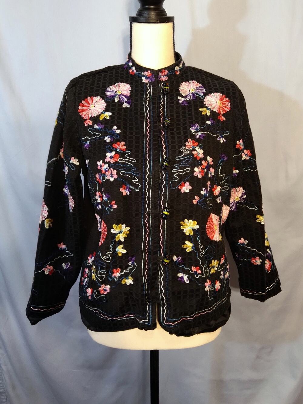 Draper's & Damon's Petites Floral Embroidered Jacket